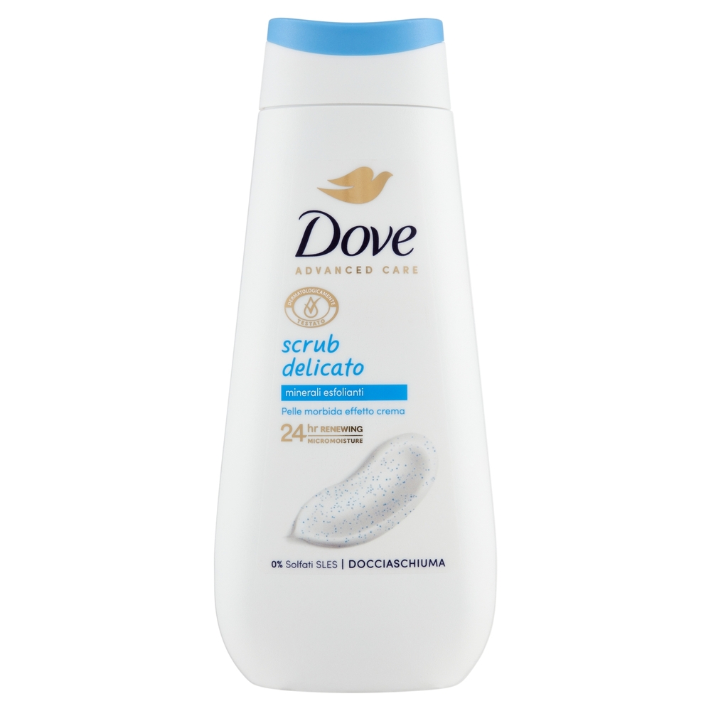 Dove Advanced Care Docciaschiuma scrub delicato minerali esfolianti 225 ml